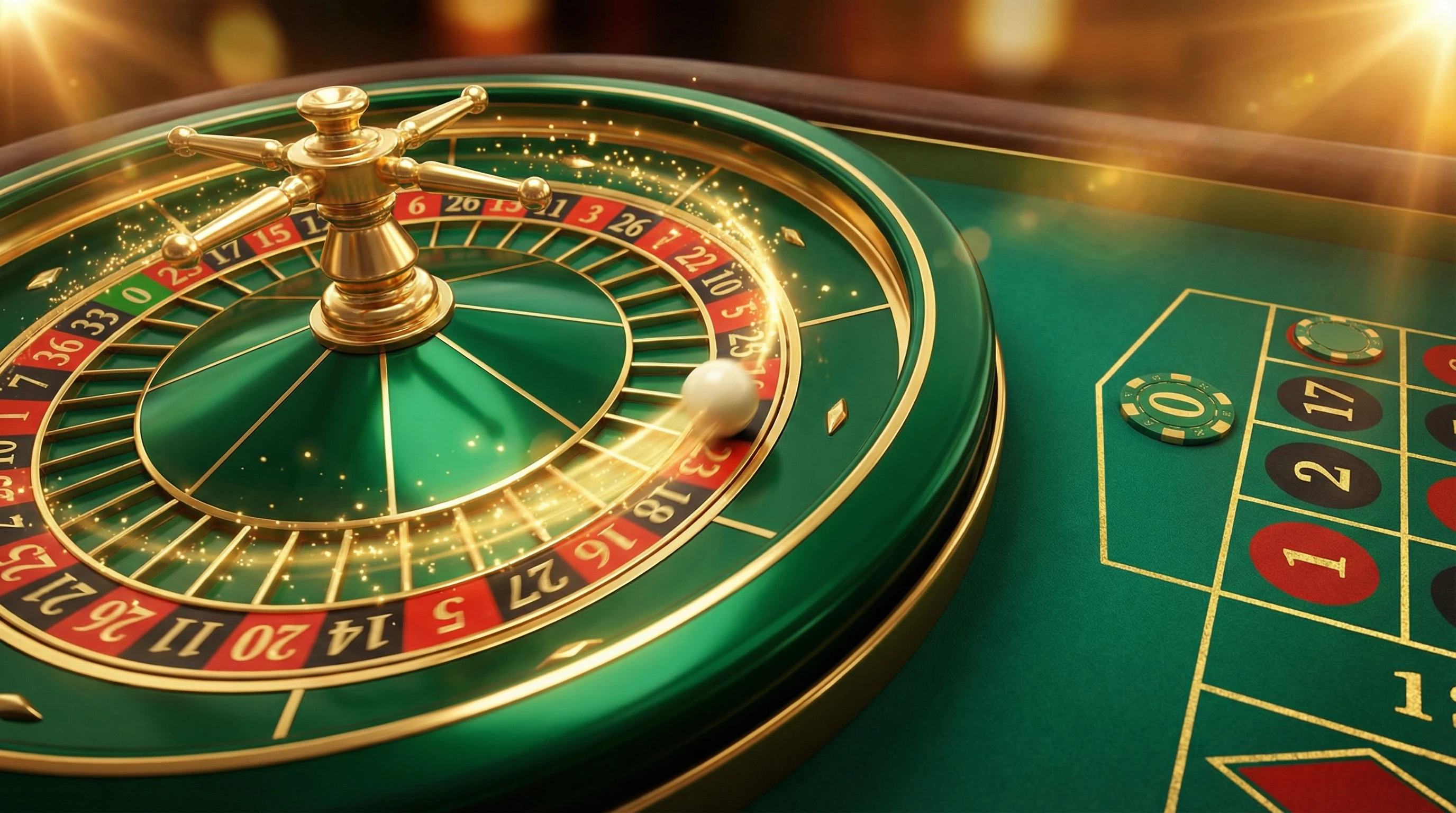 Ruleta europea con bola girando en casino Betcris Apuestas